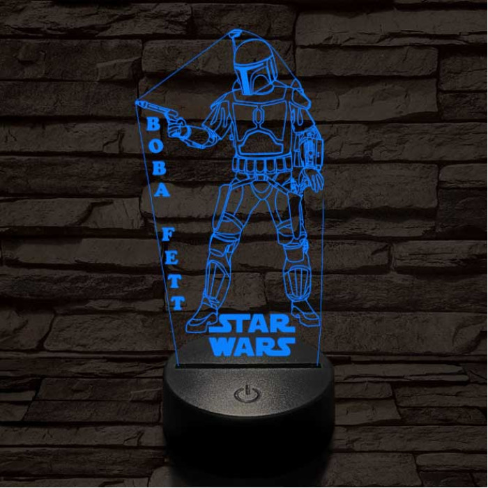 Boba Fett 7 színű led lámpa 