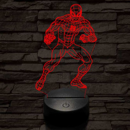 Támadó pókember 7 színű 3D led lámpa