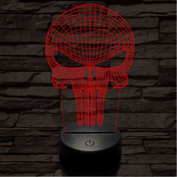 Punisher-szimbólum 3D led lámpa