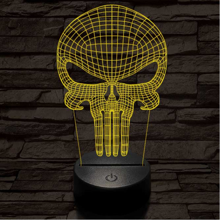 Punisher-szimbólum 3D led lámpa