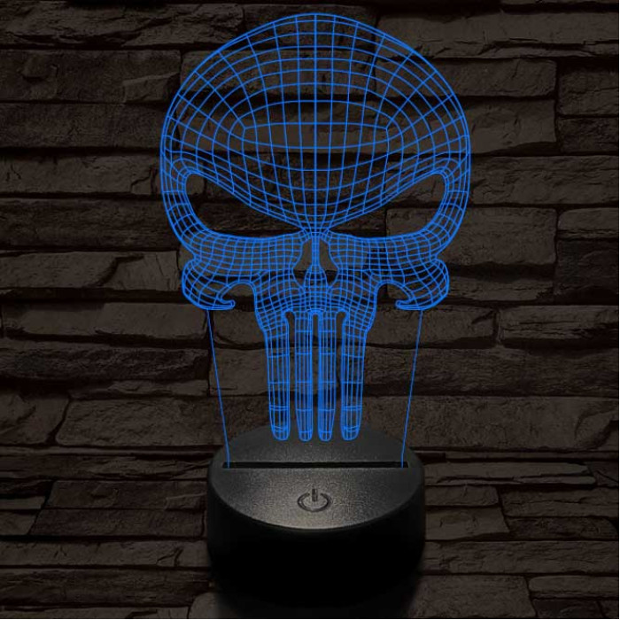 Punisher-szimbólum 3D led lámpa