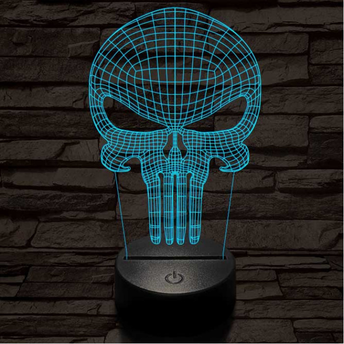 Punisher-szimbólum 3D led lámpa