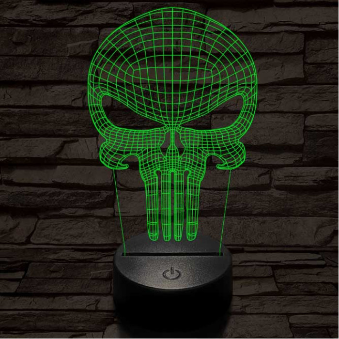 Punisher-szimbólum 3D led lámpa
