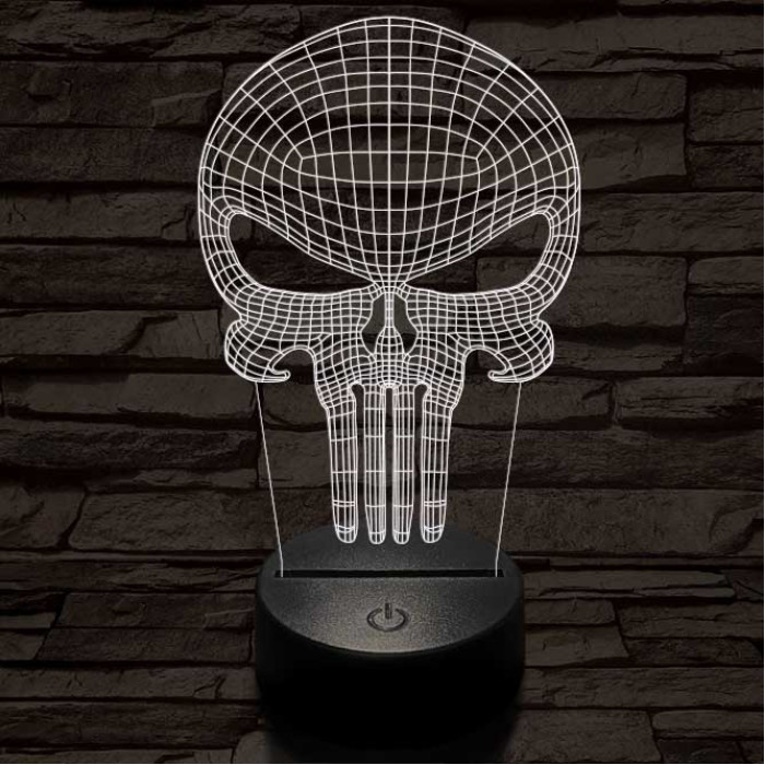 Punisher-szimbólum 3D led lámpa