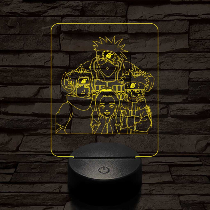 Naruto-csoport 7 színű 3D led lámpa