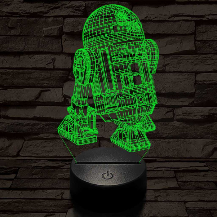 R2D2 7 színű  3D led lámpa