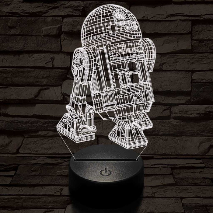 R2D2 7 színű  3D led lámpa