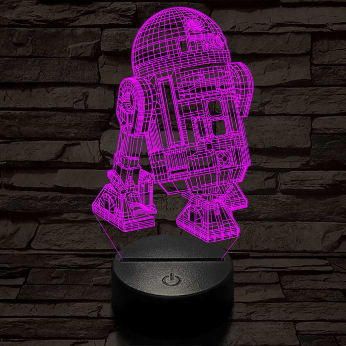 R2D2 7 színű  3D led lámpa