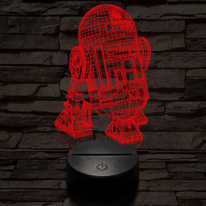 R2D2 7 színű  3D led lámpa