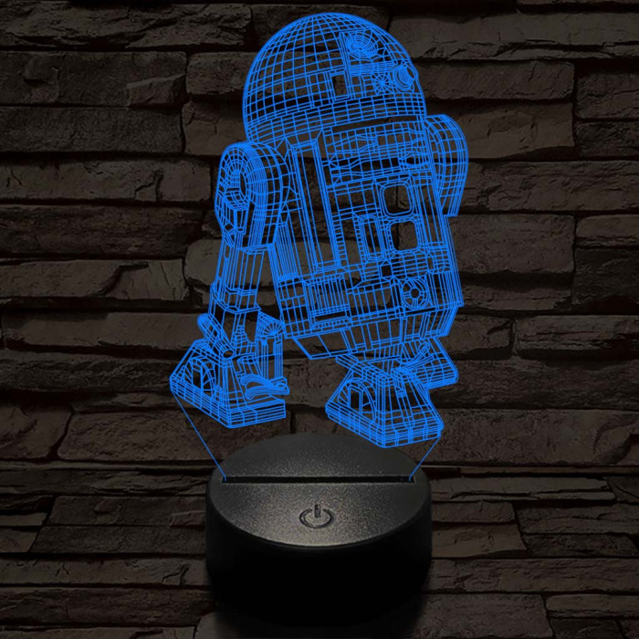 R2D2 7 színű  3D led lámpa