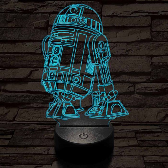 R2D2 a robot 7 színű 3D led lámpa