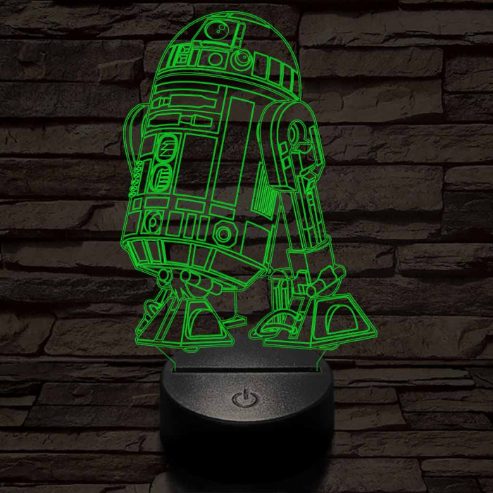 R2D2 a robot 7 színű 3D led lámpa