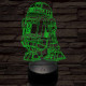 R2D2 a robot 7 színű 3D led lámpa