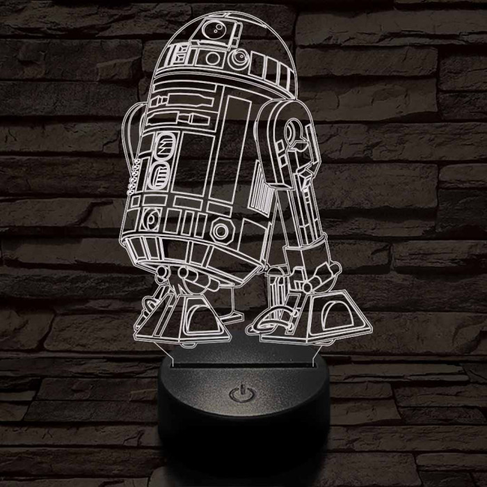 R2D2 a robot 7 színű 3D led lámpa