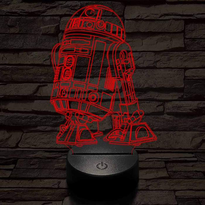 R2D2 a robot 7 színű 3D led lámpa