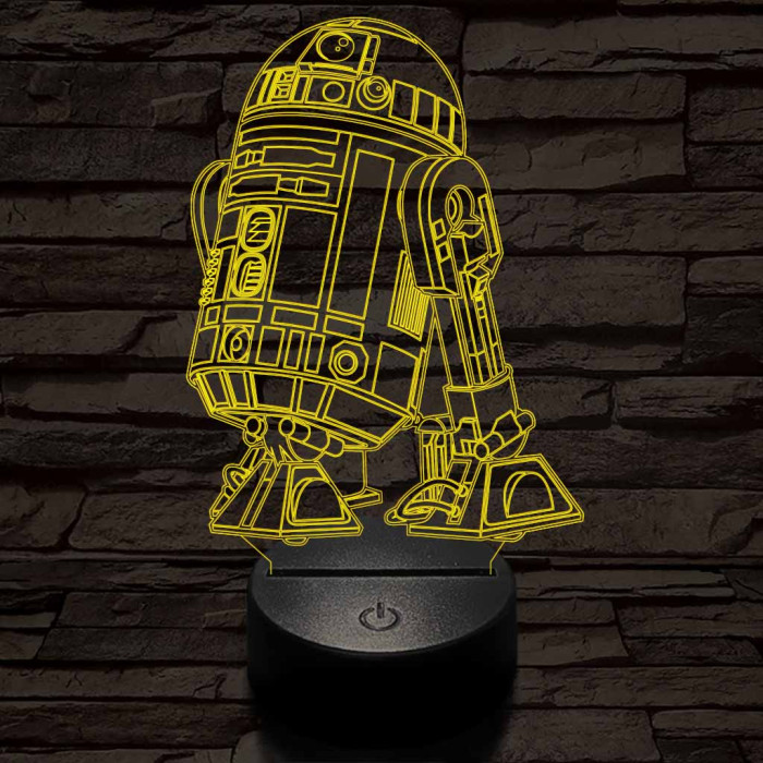 R2D2 a robot 7 színű 3D led lámpa