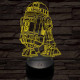 R2D2 a robot 7 színű 3D led lámpa