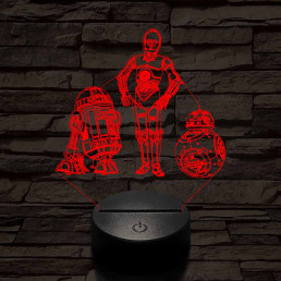 R2D2-Aranyember-BB8 színű 3D led lámpa