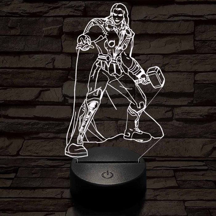 Thor 7 színű 3D led lámpa
