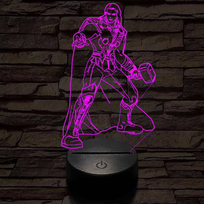 Thor 7 színű 3D led lámpa