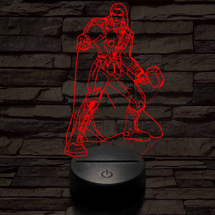 Thor 7 színű 3D led lámpa