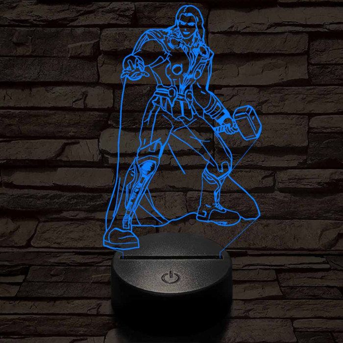 Thor 7 színű 3D led lámpa