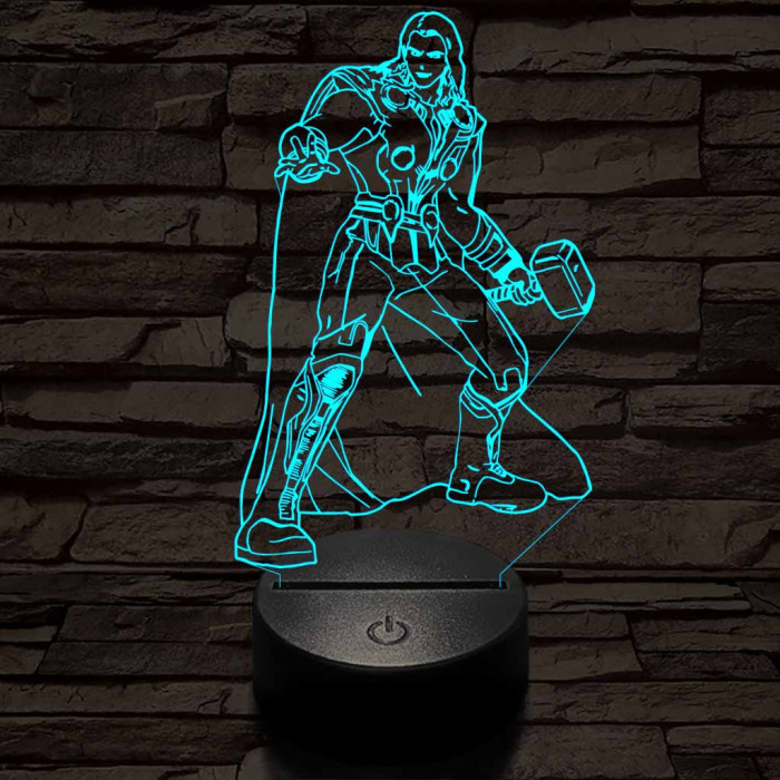 Thor 7 színű 3D led lámpa