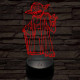 Yoda 7 színű  3D led lámpa