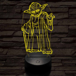 Yoda 7 színű  3D led lámpa