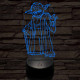 Yoda 7 színű  3D led lámpa
