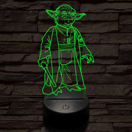 Yoda a mester 7 színű  3D led lámpa