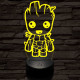 Bosszúállók Groot 7 színű 3D led lámpa