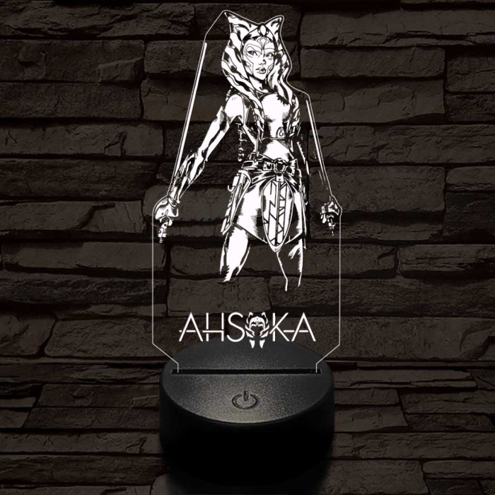 Ahsoka 7 színű  3D led lámpa