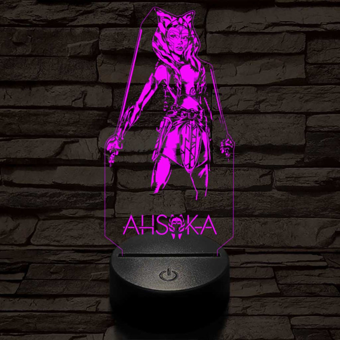 Ahsoka 7 színű  3D led lámpa
