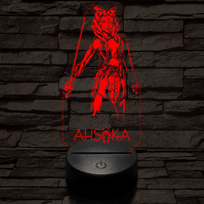 Ahsoka 7 színű  3D led lámpa
