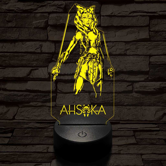Ahsoka 7 színű  3D led lámpa