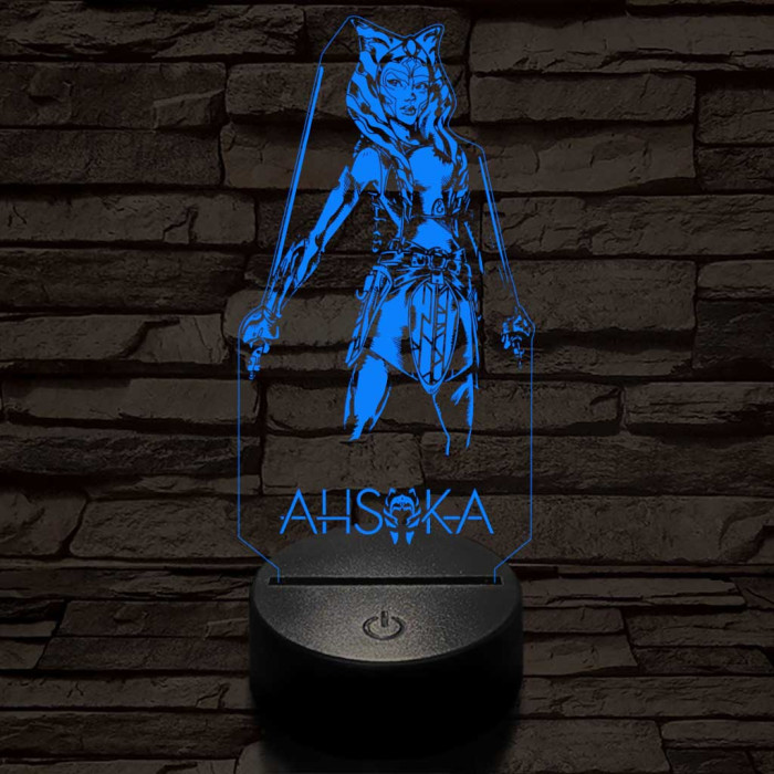 Ahsoka 7 színű  3D led lámpa