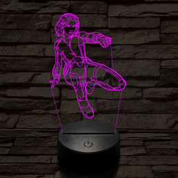 Fekete özvegy 7 színű 3D led lámpa