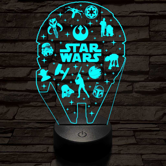 Csillagok háborúja csoport 3D led lámpa