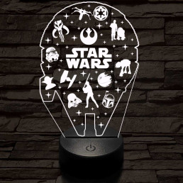 Csillagok háborúja csoport 3D led lámpa