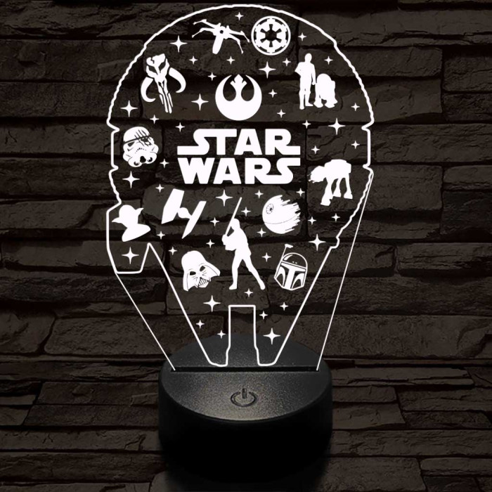 Csillagok háborúja csoport 3D led lámpa