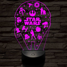 Csillagok háborúja csoport 3D led lámpa