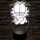 Garfield morcos 7 színű  3D led lámpa