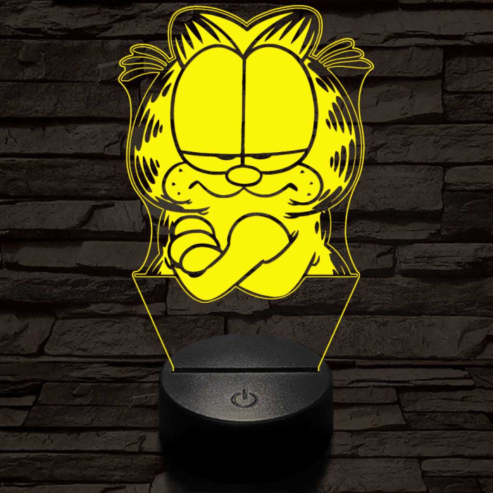 Garfield morcos 7 színű  3D led lámpa