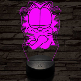 Garfield morcos 7 színű  3D led lámpa