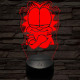 Garfield morcos 7 színű  3D led lámpa