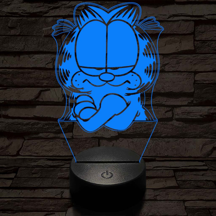 Garfield morcos 7 színű  3D led lámpa