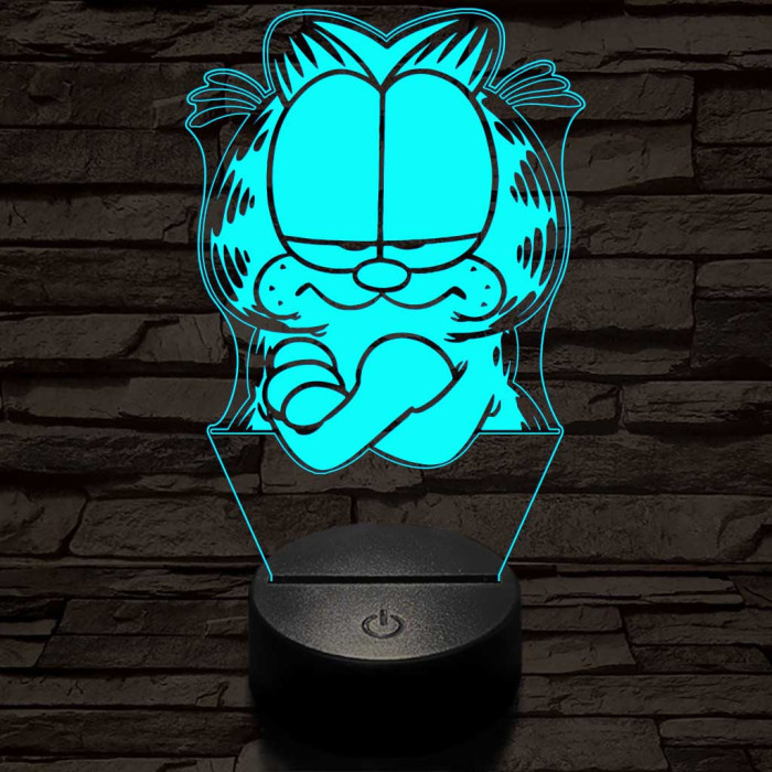 Garfield morcos 7 színű  3D led lámpa