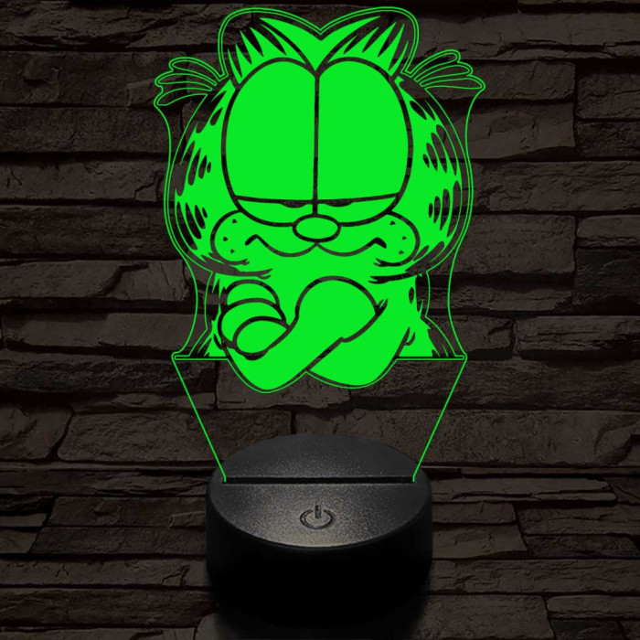 Garfield morcos 7 színű  3D led lámpa