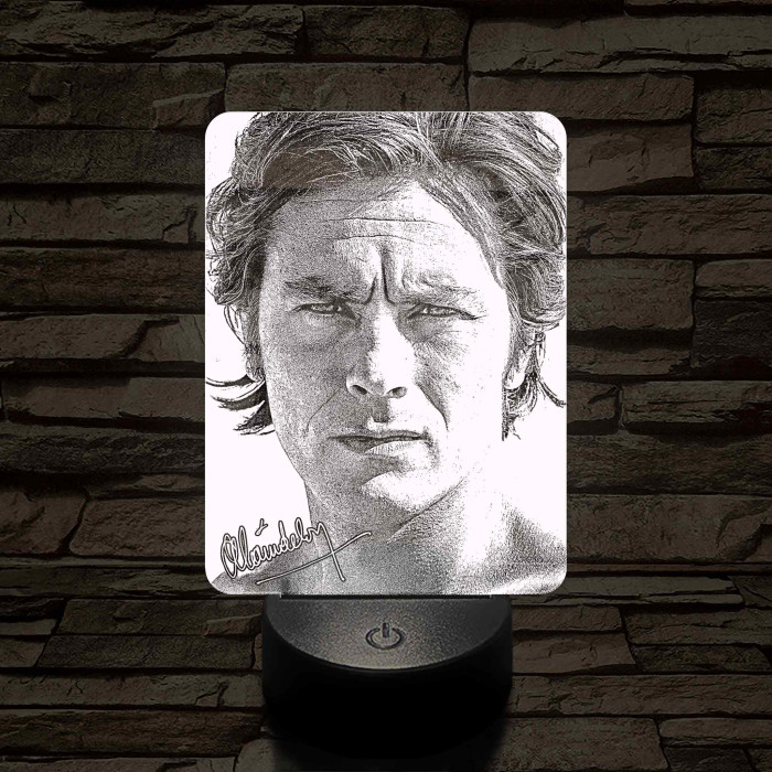 Alain Delon 7 színű  3D led lámpa
